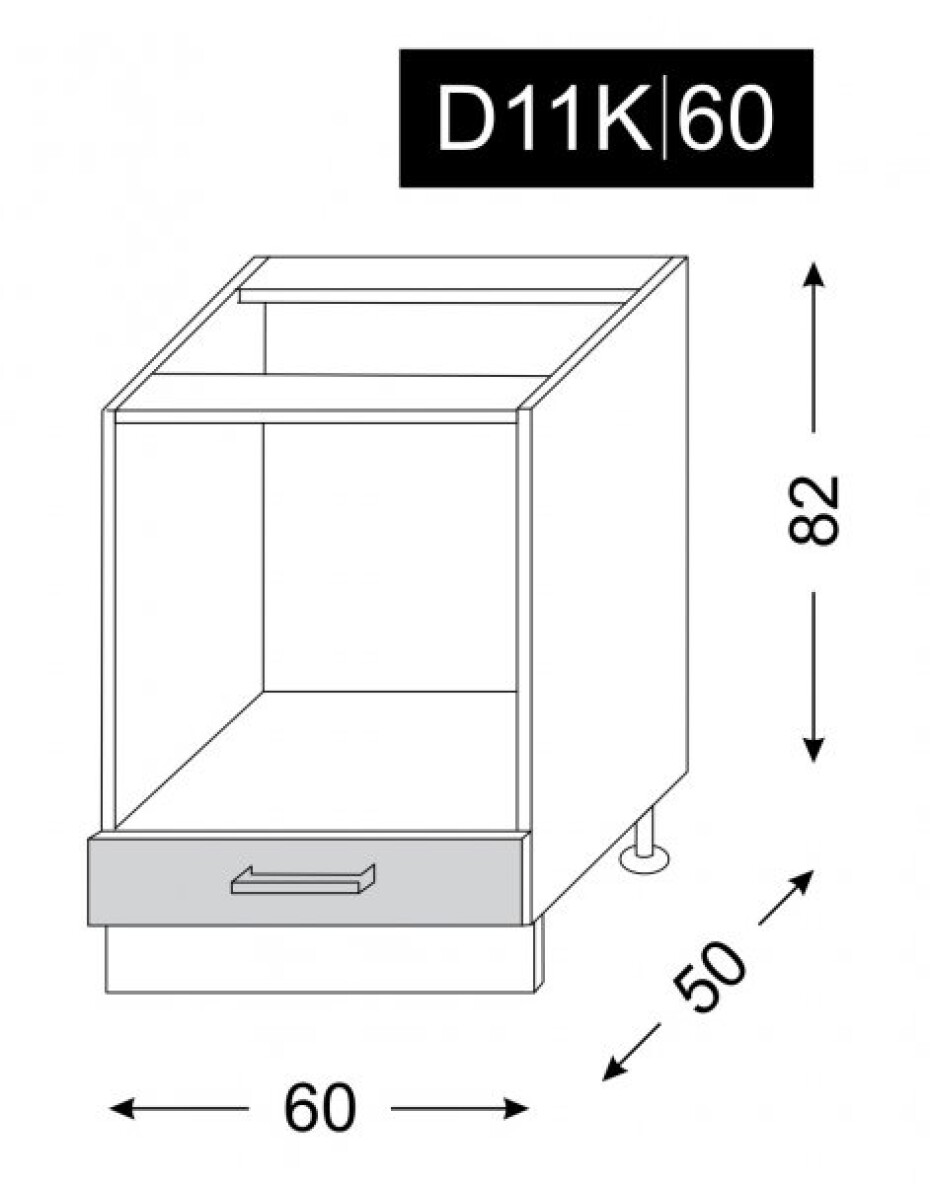 ArtExt Kuchyňská skříňka spodní, D11K / 60 Amaro Barva korpusu: Grey - main (4)