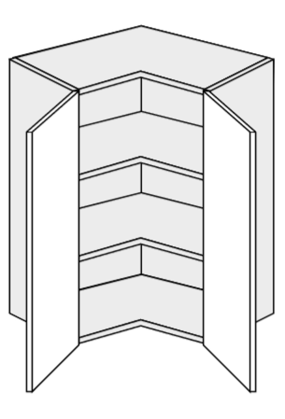 ArtExt Kuchyňská skříňka horní rohová, W12 / 60 Quantum Barva korpusu: Grey - main (12)