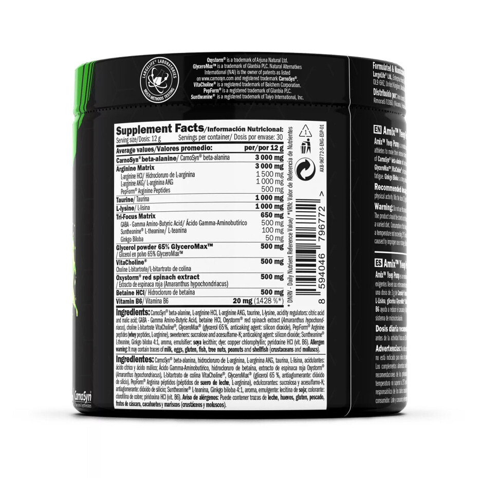 Amix Nutrition Yeep Pump No Caff 360 g  hruška - main (3)