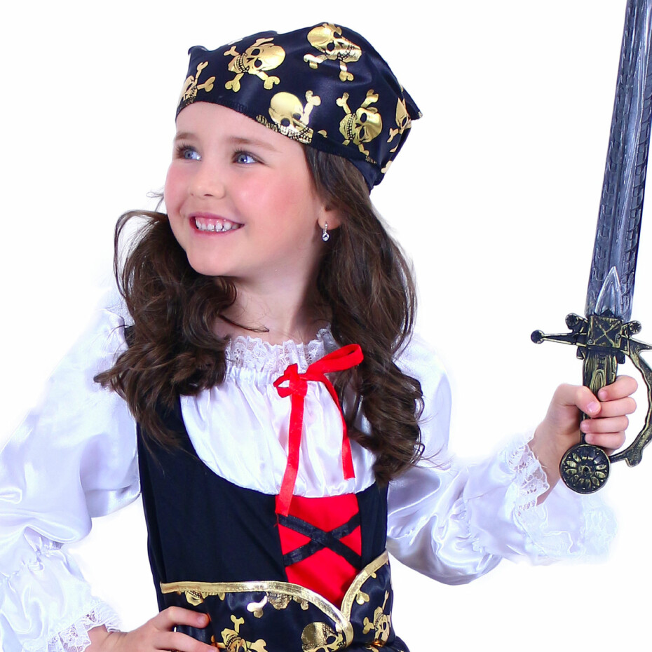 Rappa Dětský kostým Pirátka s šátkem, vel. S - main (1)