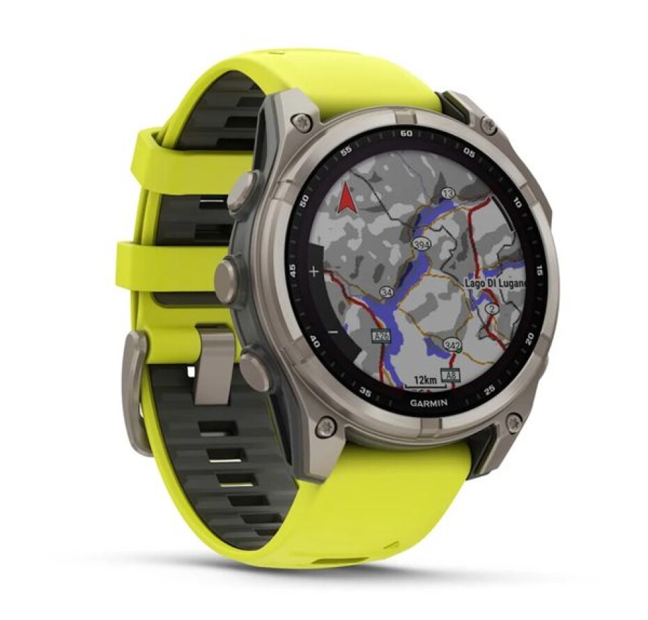Garmin Fenix® 8 – 47 mm, Solar, Sapphire Sapphire, Titanium s Yellow/Graphite silikonovým řemínkem 010-02906-21 - main (2)