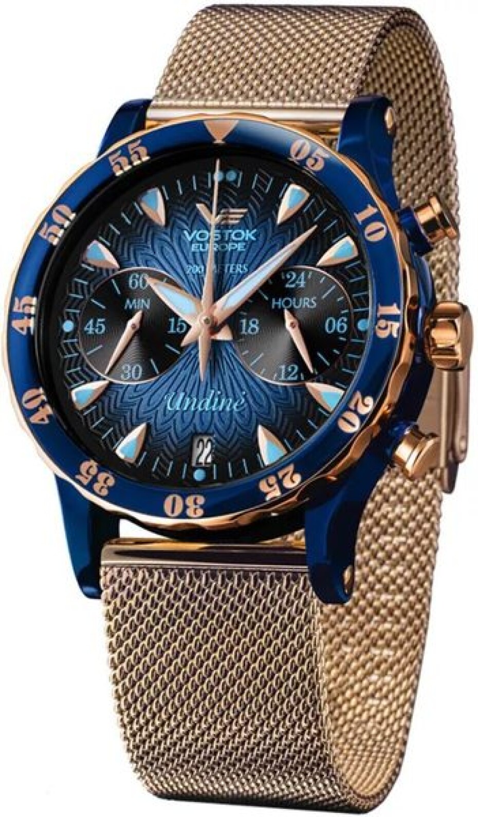 Vostok Europe Undine VK64-515E628B - Ocelový řemínek se zlatou PVD úpravou - main (1)