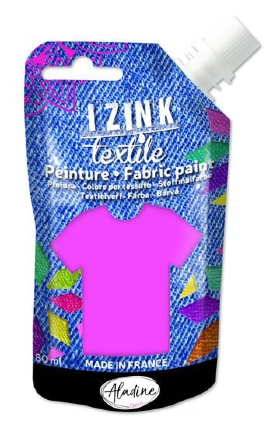 Textilní barva IZINK Textile - zářivě růžová, 80 ml - main (0)