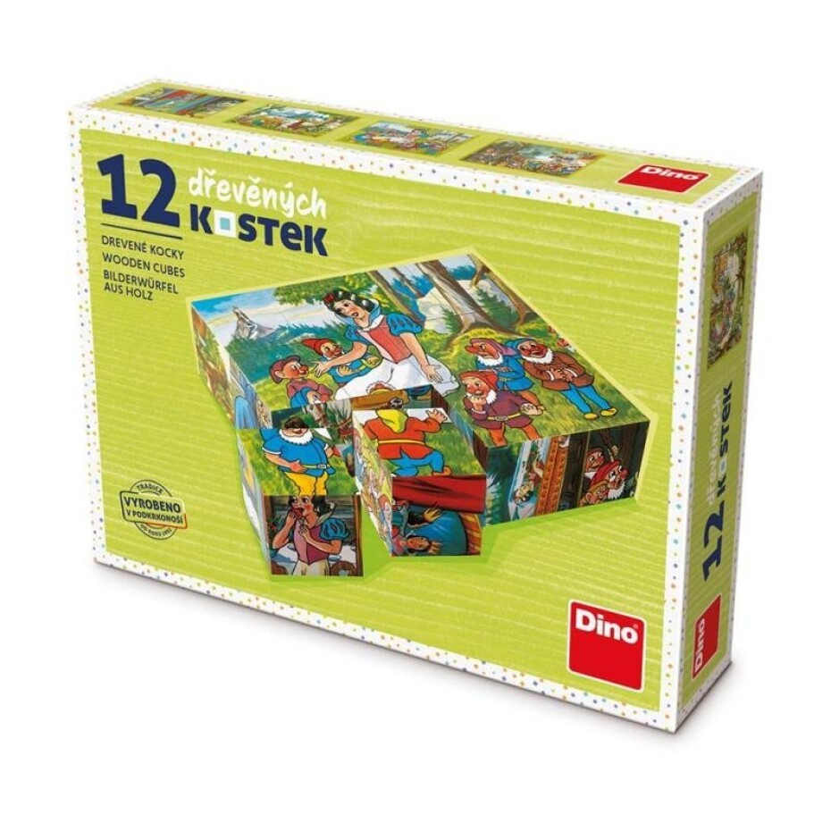 Sněhurka - Dřevěné kostky 12 ks - main (0)