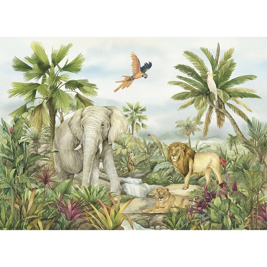 Dětská fototapeta Colourful Jungle 252 x 182 cm, 4 díly - main (0)