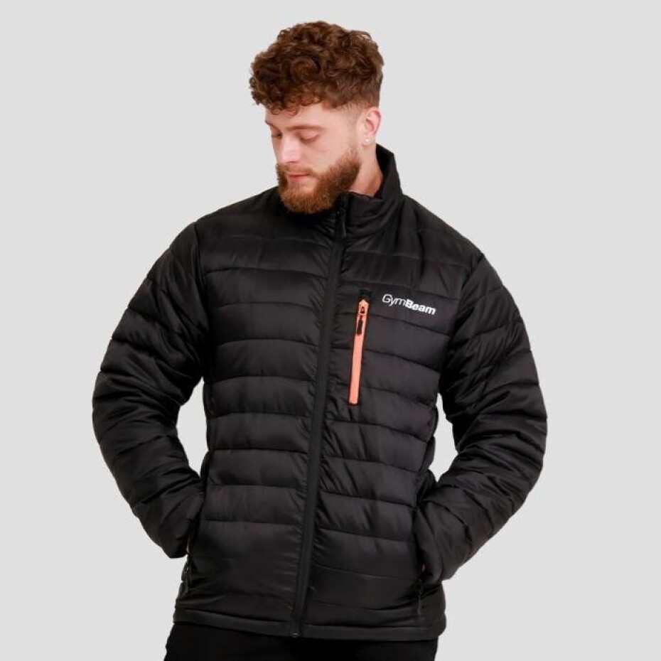 GymBeam Pánská bunda Puffer Black/Orange - main (0)