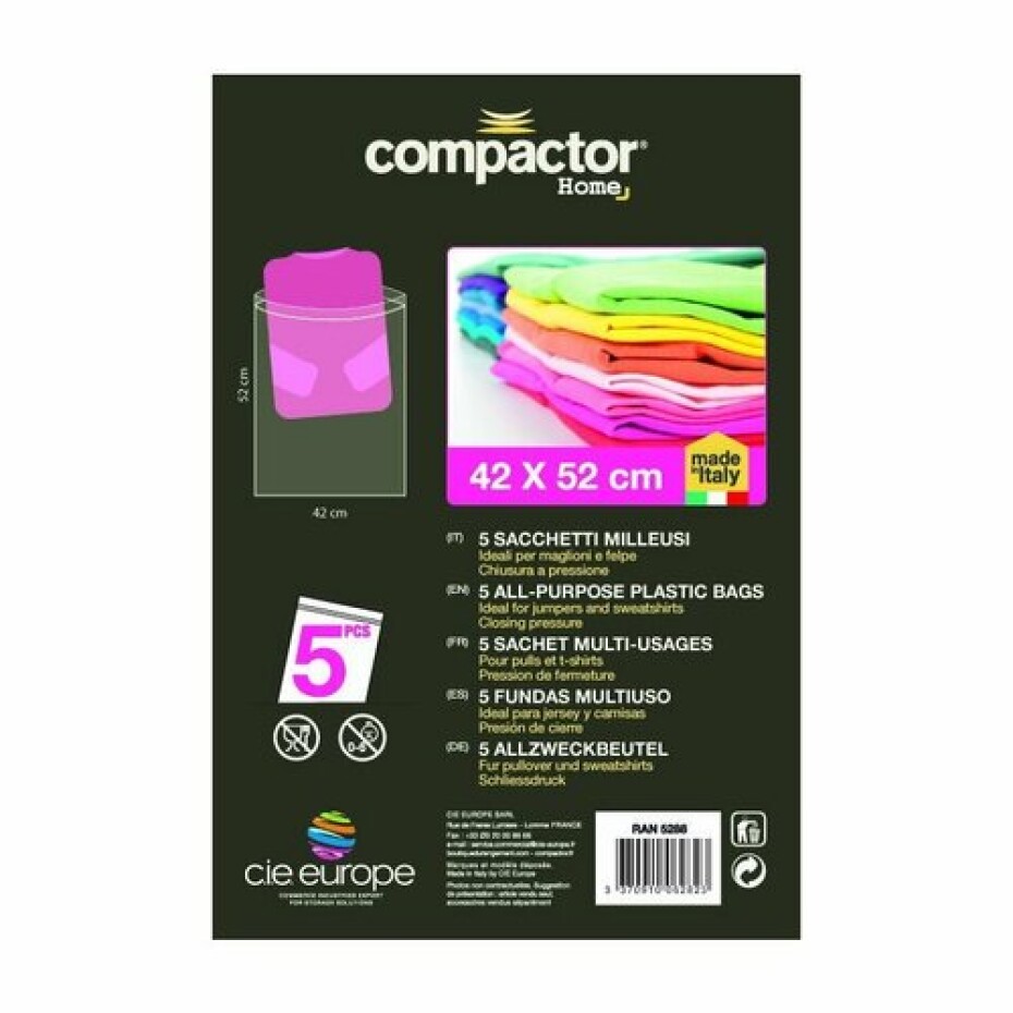 Compactor 5dílná sada sáčků se zipem na svetry a mikiny, 42 x 52 cm - main (2)