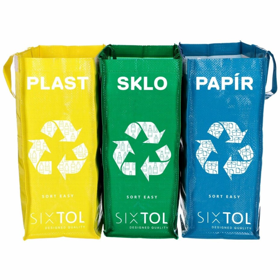 Sixtol Tašky na tříděný odpad SORT EASY 3 SLIM, 18 x 30 x 40 cm, 3 x 22 l, 3 ks - main (1)