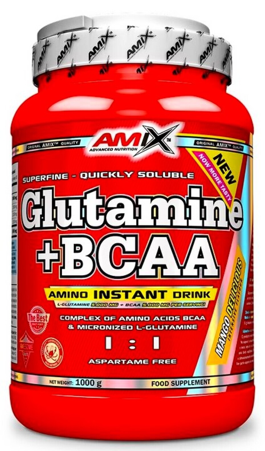 Amix Nutrition L-Glutamine + BCAA Powder 1000 g citron - limetka - main (0)