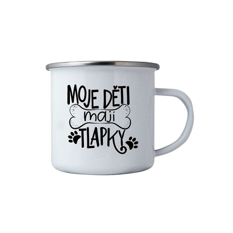Bohemia Gifts Plechový hrnek - Tlapky, 350 ml - main (0)