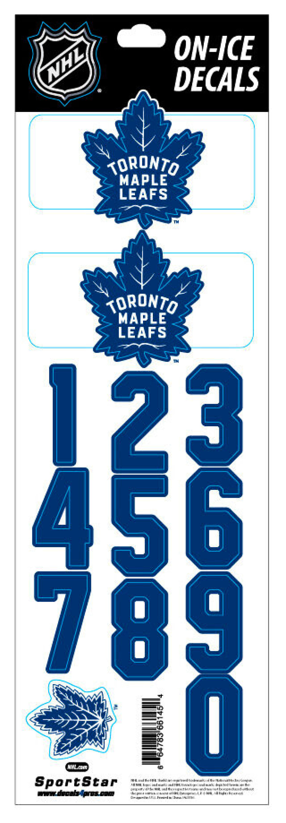 Čísla na helmu Sportstape  ALL IN ONE HELMET DECALS - TORONTO MAPLE LEAFS - main (0)