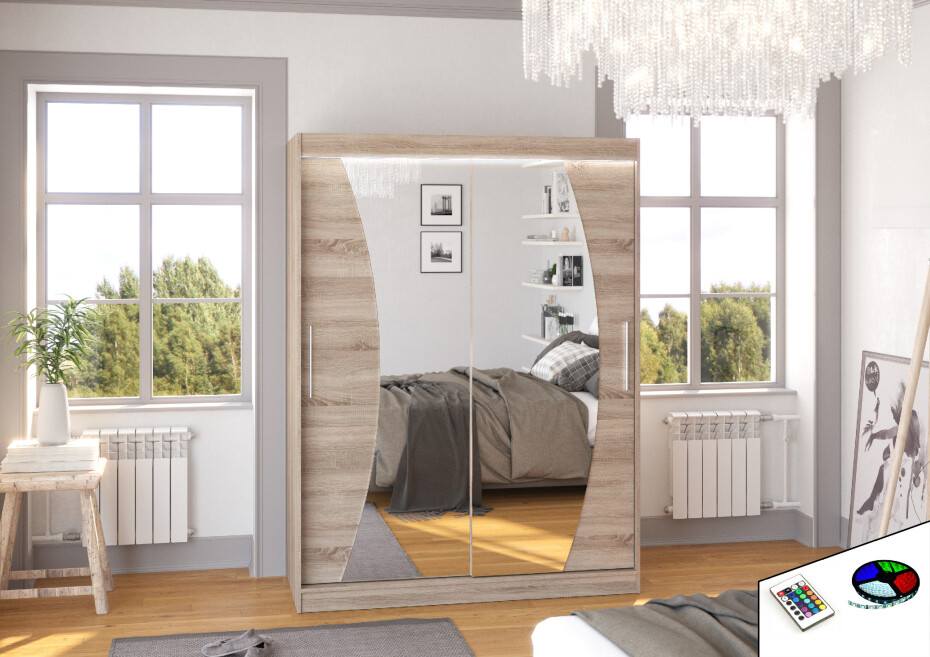 ArtAdrk Šatní skříň MODESTO | 150 cm Barva: Čokoládová - main (6)