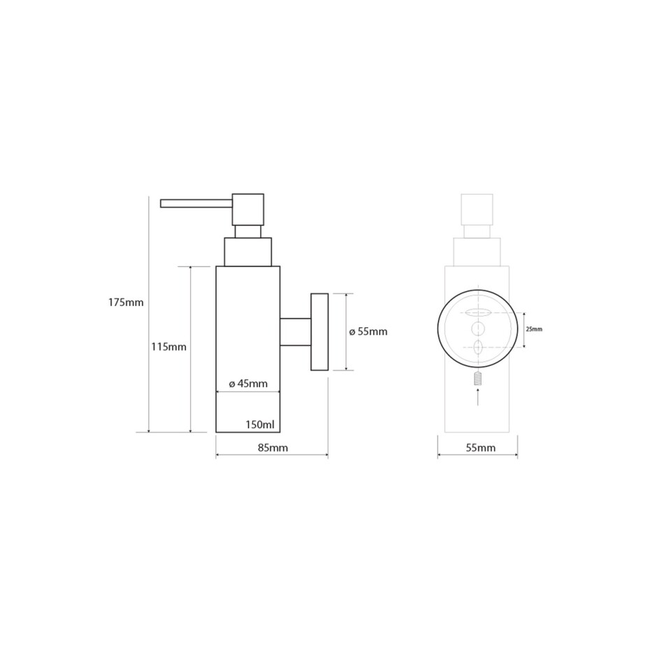 SAPHO XS100 X-Steel dávkovač mýdla 150 ml, broušený nerez - main (1)