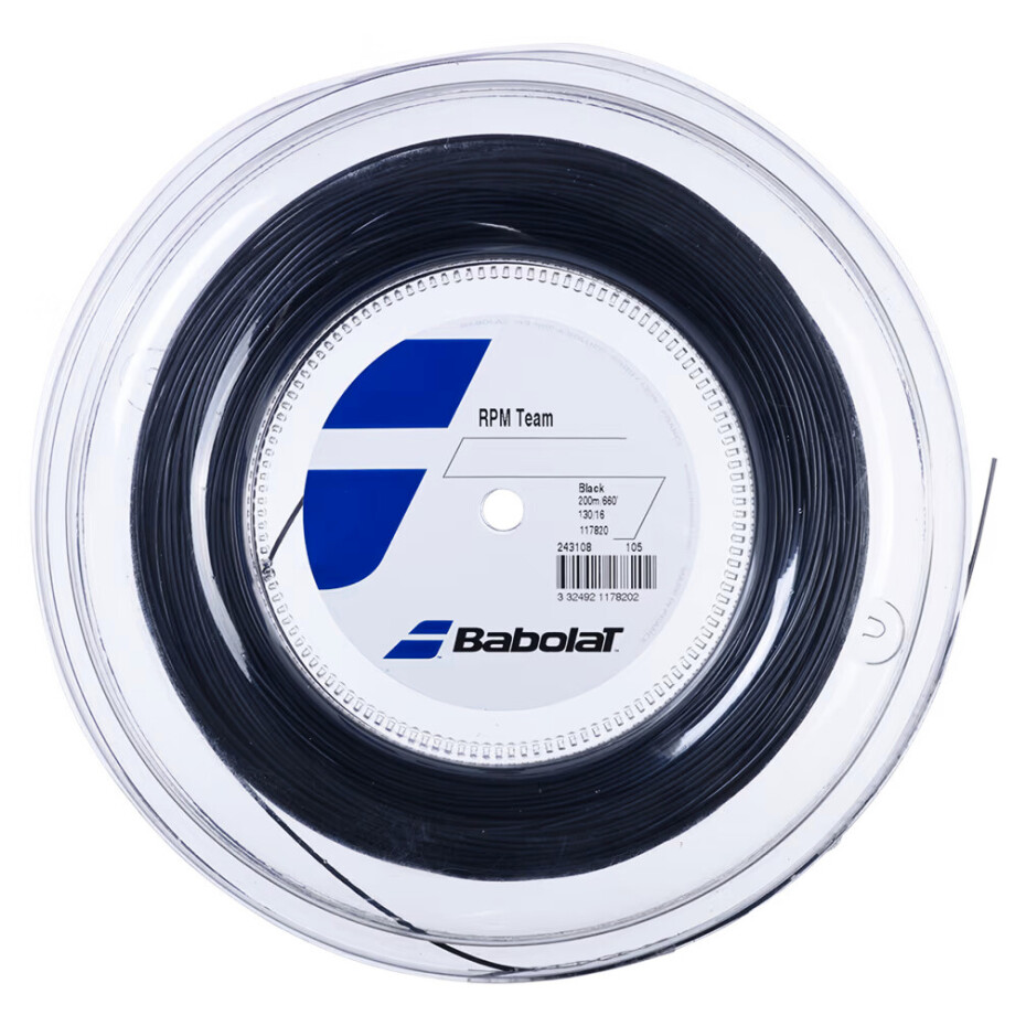 Tenisový výplet Babolat  RPM Team Black 1,25 mm (200m) - main (0)