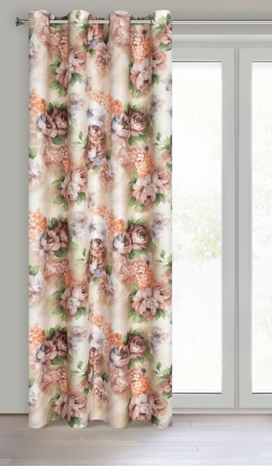 ArtFir Zatemňující závěs ALTEA K | béžová s květinami 140 x 250 cm - main (2)