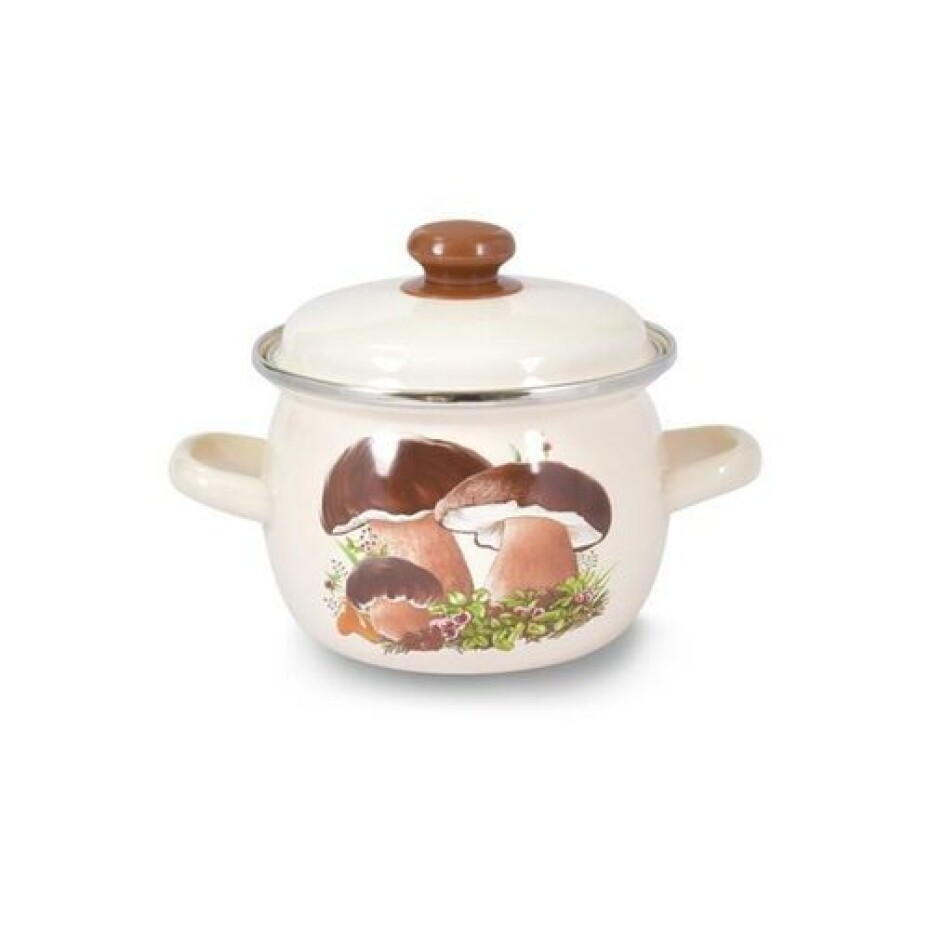 Toro Smaltovaný hrnec s poklicí Houby 1,5 l, buclatý - main (0)
