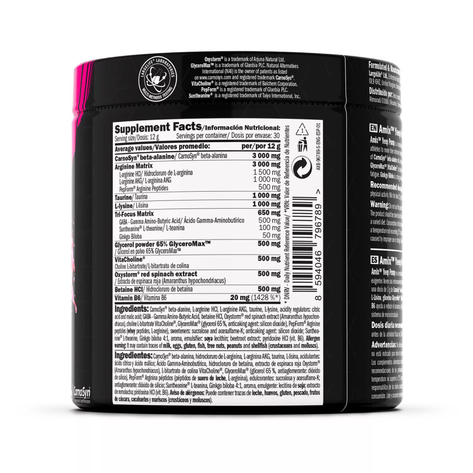 Amix Nutrition Yeep Pump No Caff 360 g  hruška - main (1)