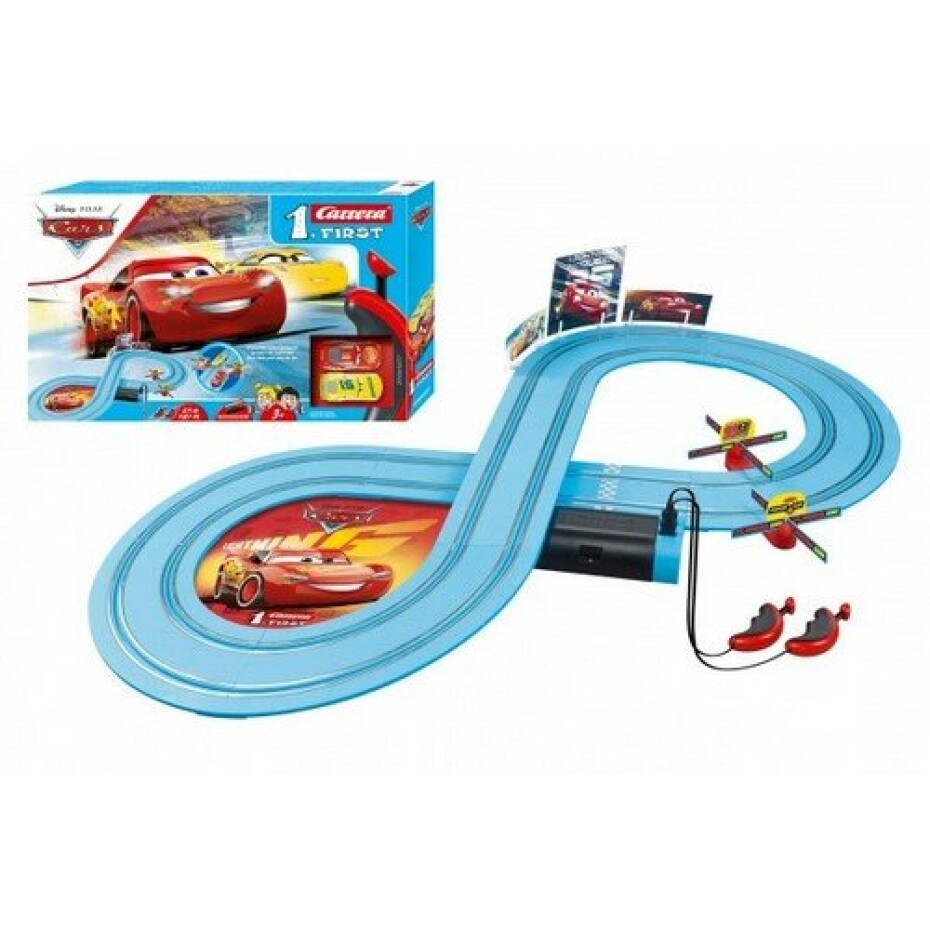 Conquest Autodráha Carrera First Auta/Cars 2,4m plast + 2 auta na baterie v krabici 50x30x8cm - main (0)