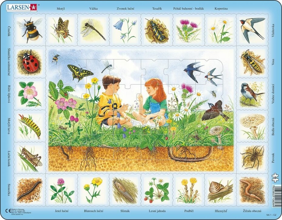 Puzzle MAXI - Život na louce a pod zemí/48 dílků, 2.  vydání - Larsen - main (0)