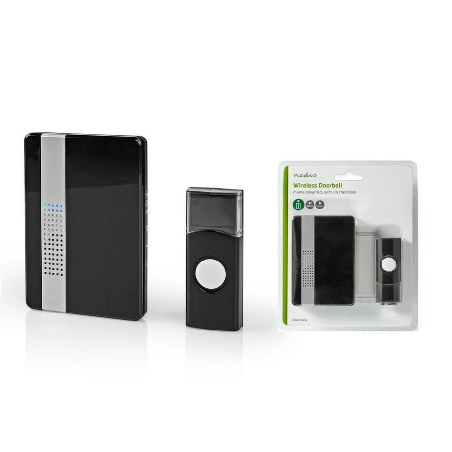 Nedis DOORB223CBK bezdrátový zvonek,230V, černá - main (0)
