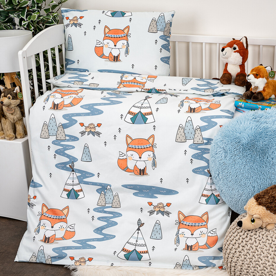 4Home Dětské bavlněné povlečení do postýlky Indian fox, 100 x 135 cm, 40 x 60 cm - main (0)