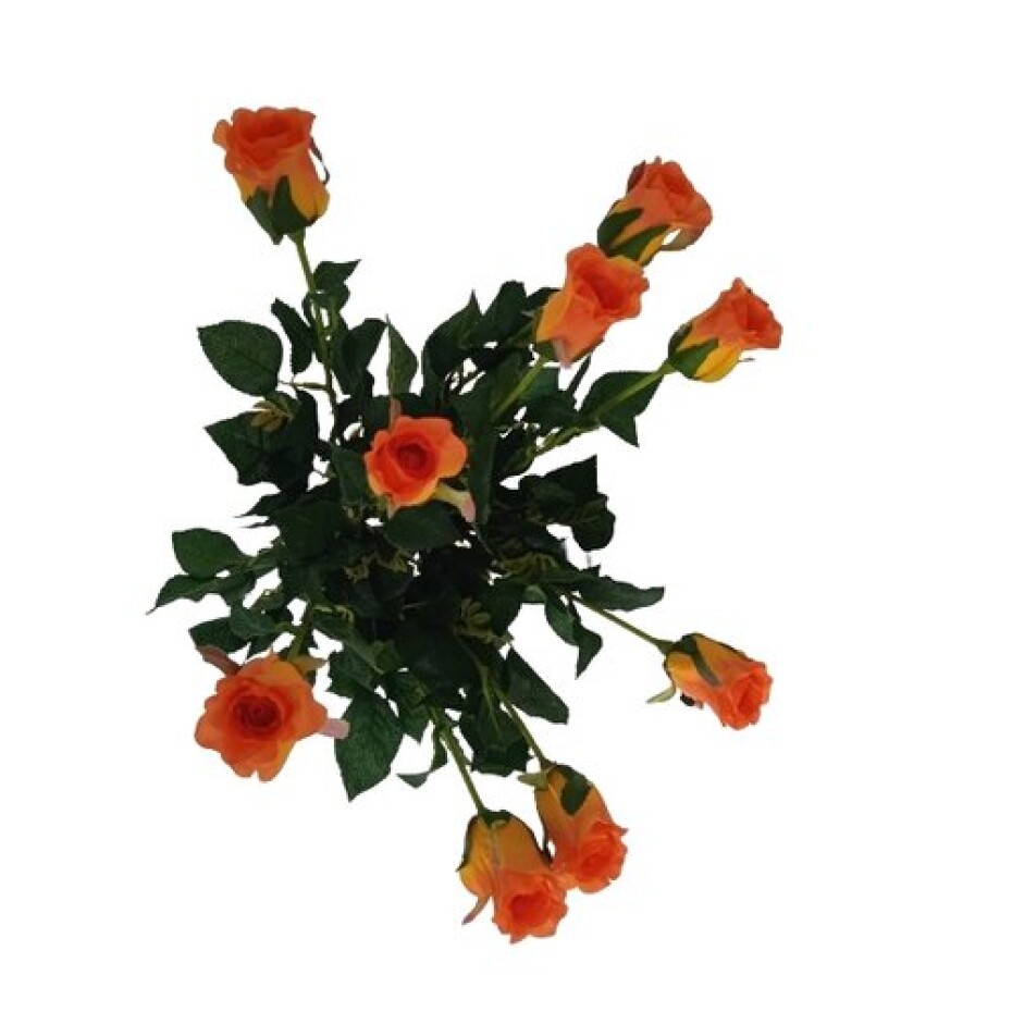 Umělá květina poupě Růže oranžová, 64 cm, 9 ks - main (1)