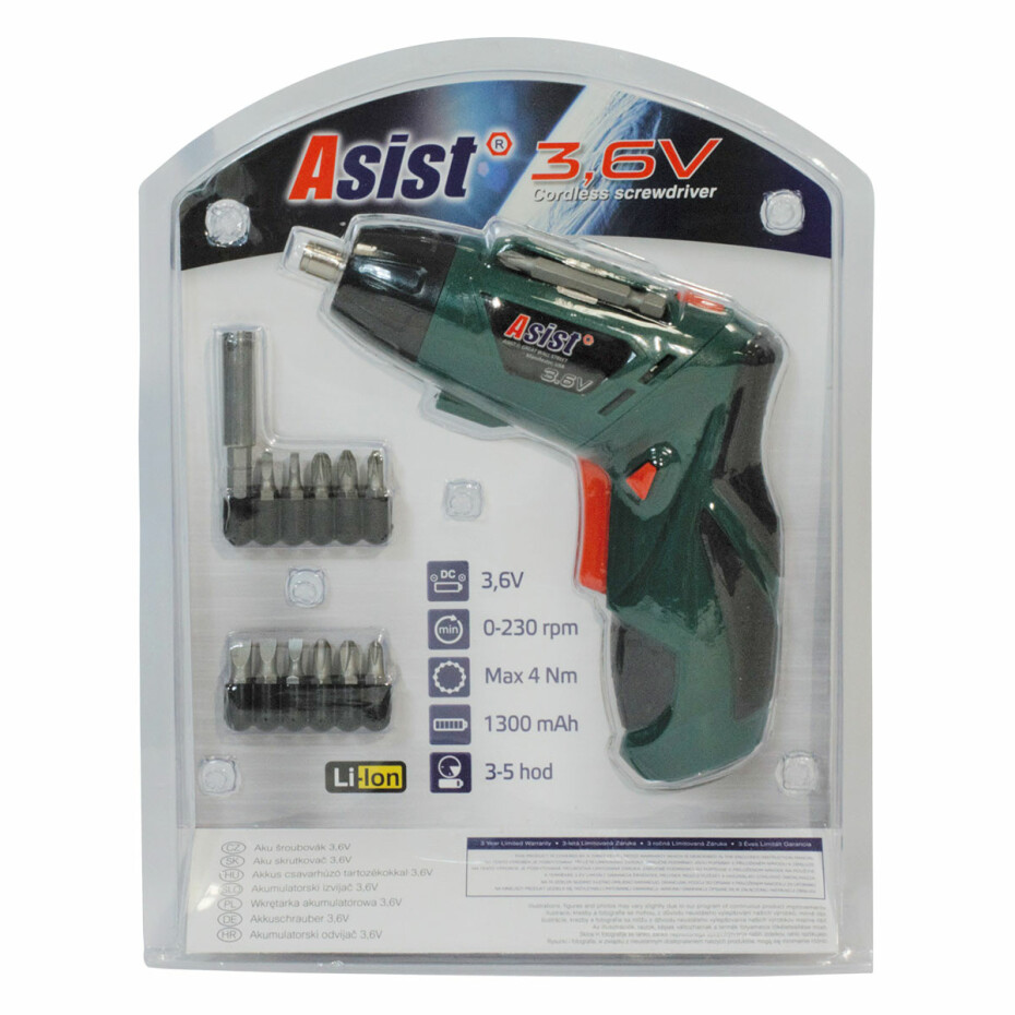 Asist AE2S03DN aku šroubovák, 3,6 V Li-ion - main (2)