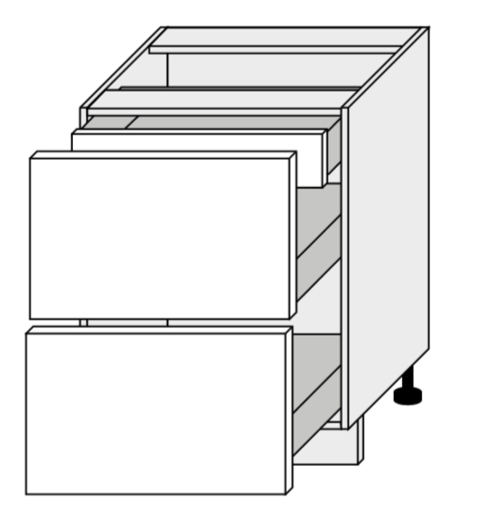 ArtExt Kuchyňská skříňka spodní PLATINIUM | D2A 60/1A Barva korpusu: Grey - main (2)