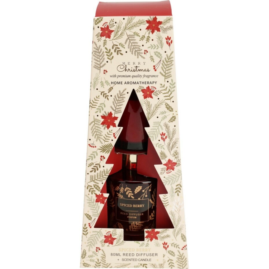 Dárková sada difuzéru a svíčky Merry Christmas Spiced berry, 2 ks - main (0)