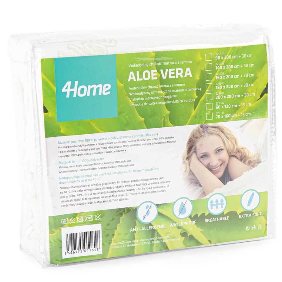 4Home Aloe Vera Nepropustný chránič matrace s lemem, 140 x 200 cm - main (7)