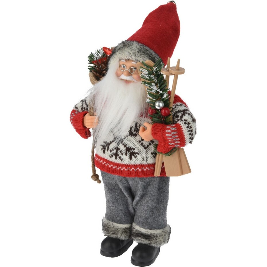 Vánoční dekorace Santa s lyžemi, 20 x 10 x 30 cm - main (0)