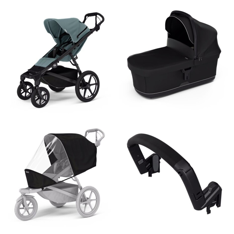 Městský kočárek Thule Urban Glide 4-wheel Mid blue + korbička Black AKČNÍ SET 4V1 - main (0)