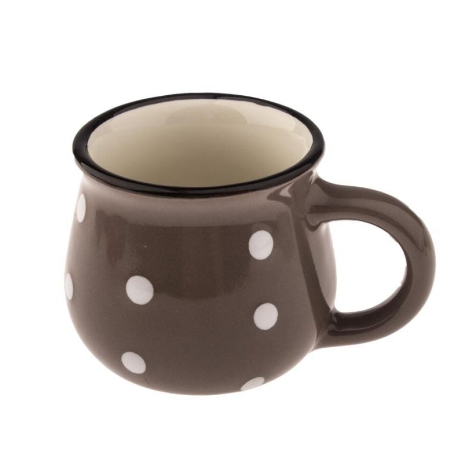 Hrnek keramický s puntíky - šedý 75 ml - main (0)