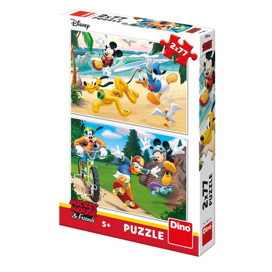 Mickey sportuje: puzzle 2x77 dílků - Dino - main (0)