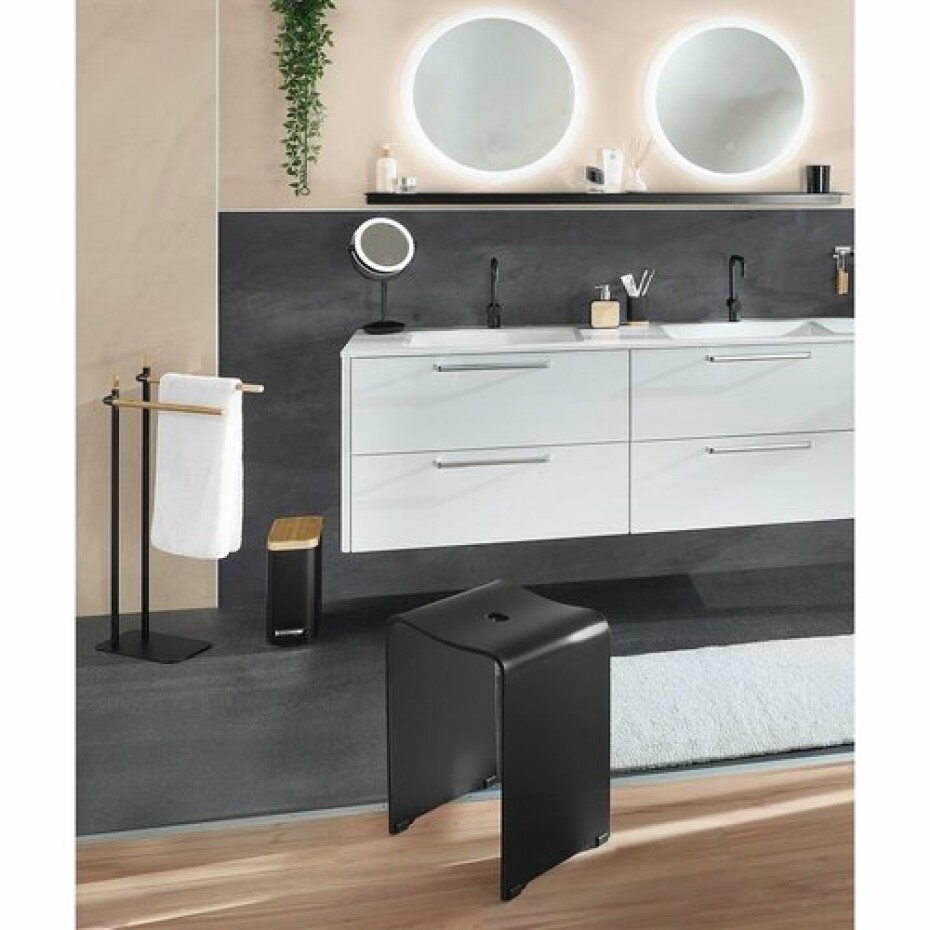 RIDDER A211110 Trendy koupelnová stolička 40 x 48 x 27,5 cm, černá mat - main (3)