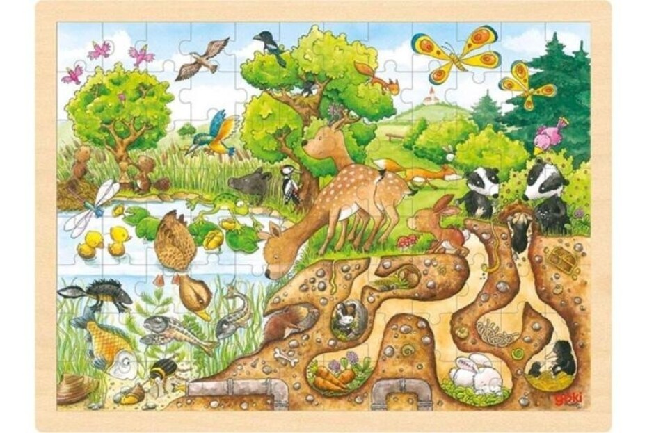 Goki Puzzle Zkoumání přírody 96 dílků - dřevěné - main (0)
