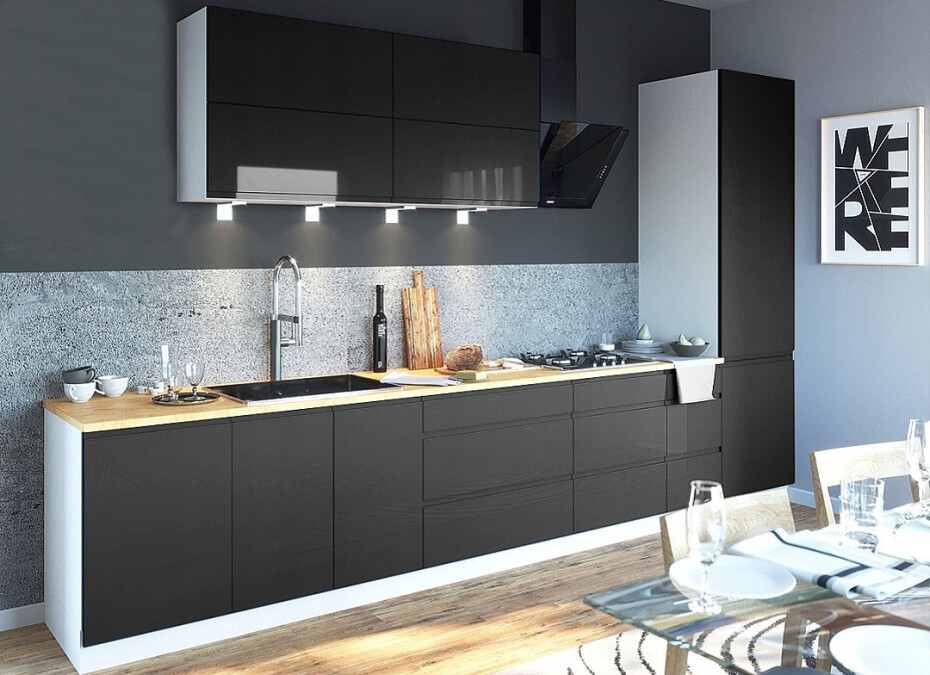 ArtExt Kuchyňská skříňka horní rohová nízká FLORENCE lesk | W10 60/36 Barva korpusu: Lava - main (11)