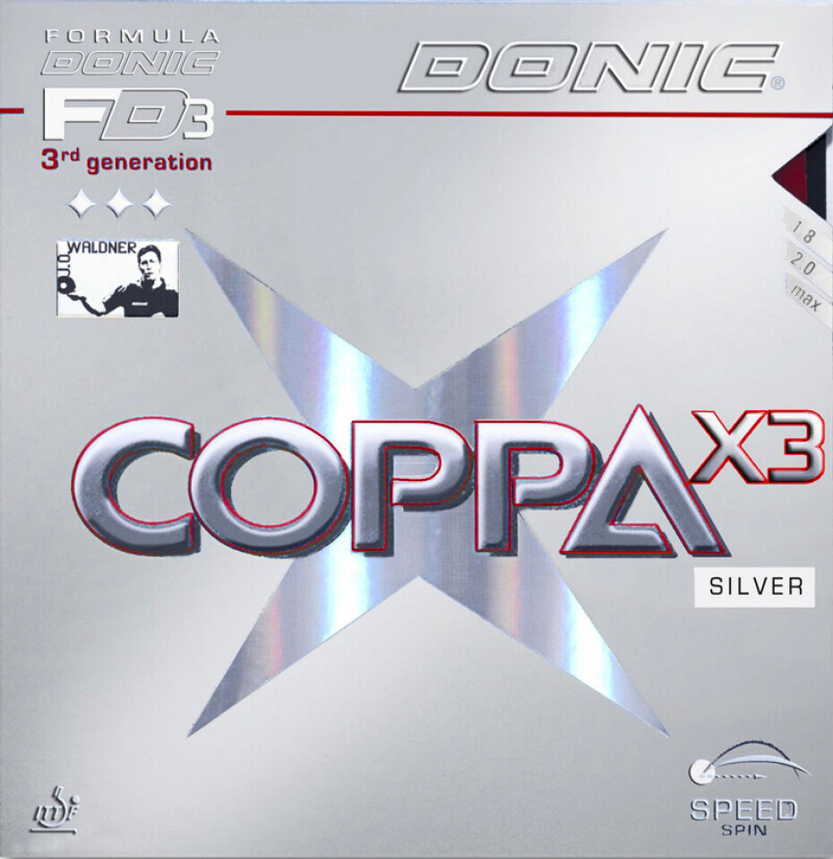 Potah Donic  Coppa X3 Silver  černá, 2,0 mm - main (0)