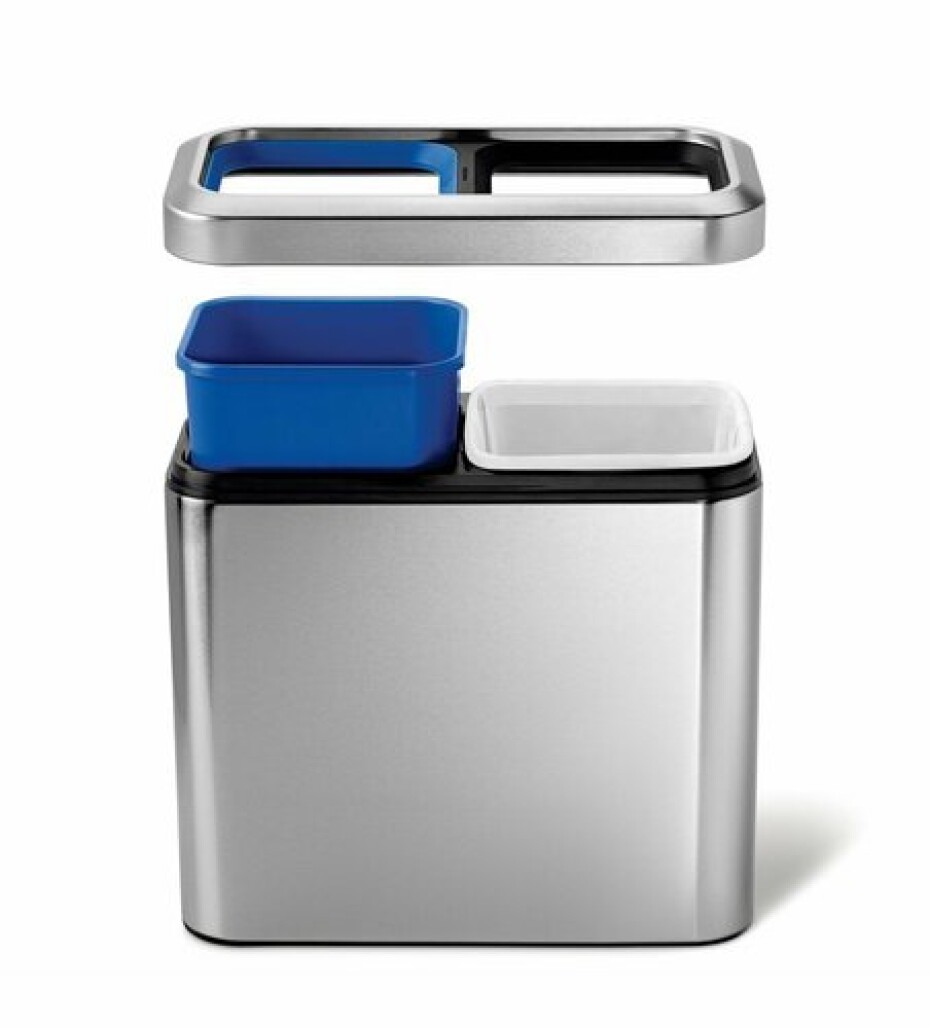 Odpadkový koš na tříděný odpad, Simplehuman 20 l (10/10), otevřený, kartáčovaná nerez ocel - main (1)
