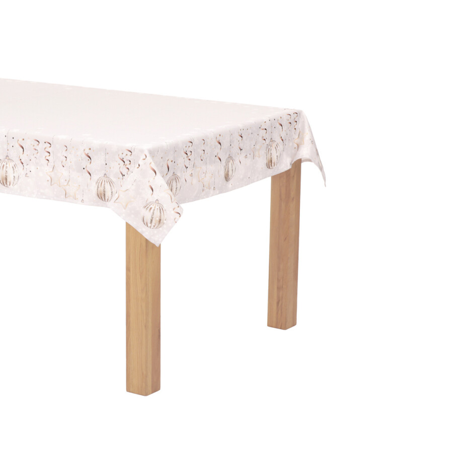Ubrus s vánočním motivem - vánoční koule na šedivém podkladu, 130x220 cm,100 % polyester., 130 х 220 cm - main (1)
