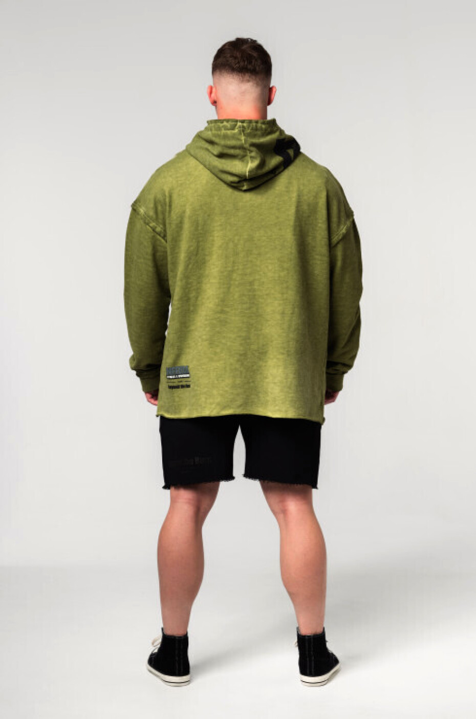 Pánská mikina Nebbia  Washed-off Oversized Pullover Hoodie NO BS Green M - main (3)