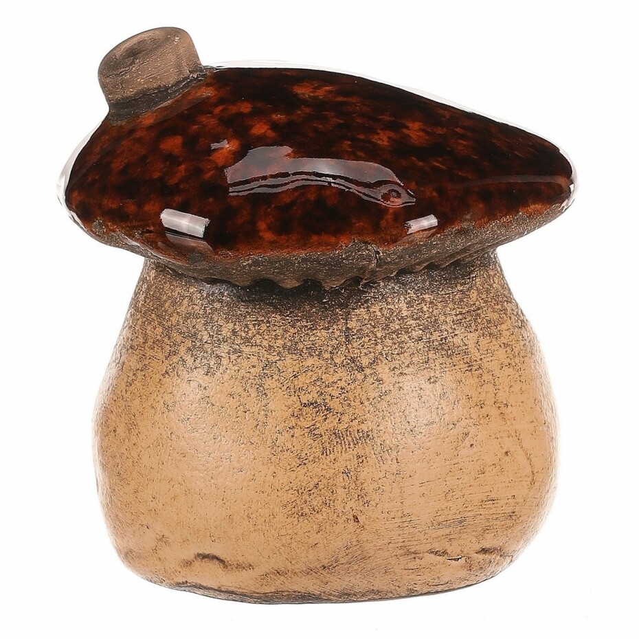 Svícen Houbový domek hnědá, 12 x 12 x 13 cm - main (3)