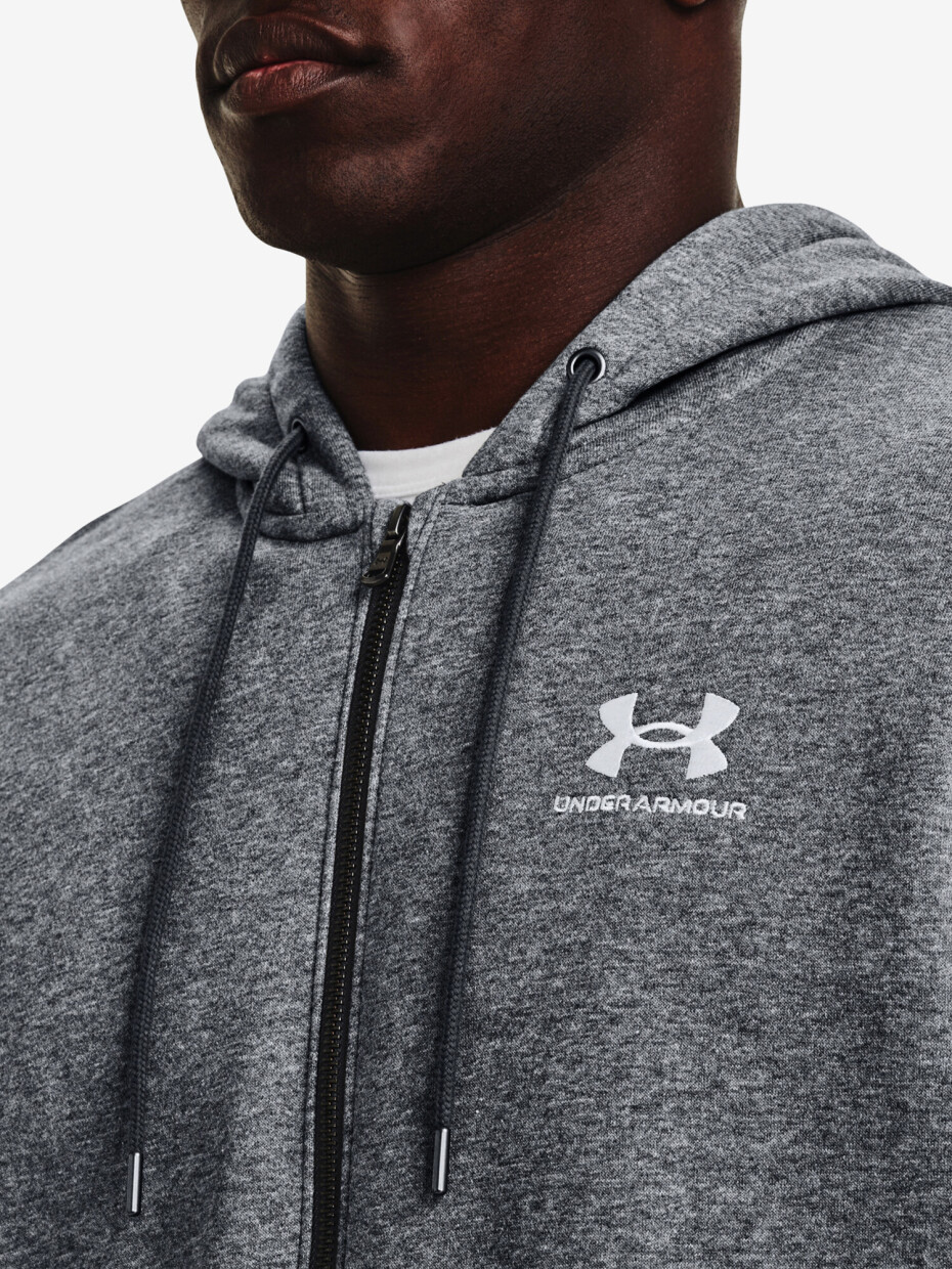 Pánská mikina Under Armour  Essential Fleece FZ Hood-GRY S - main (2)