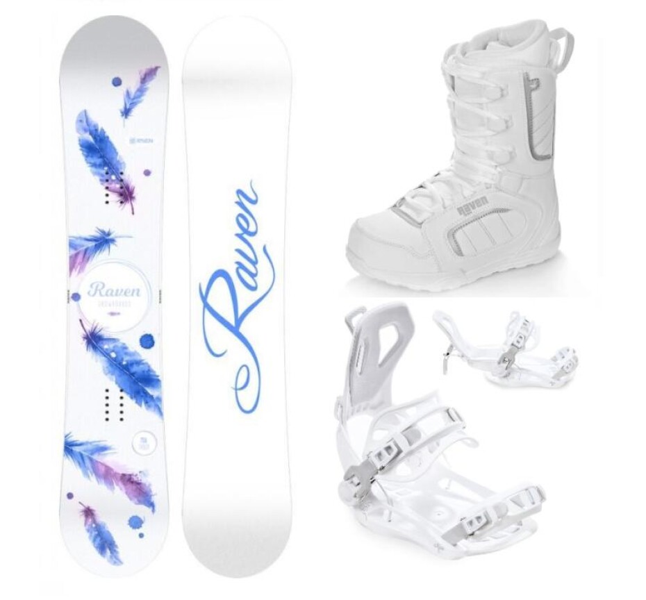 Raven Mia White snowboard + Raven Fastec FT360 white vázání + Raven Pearl white boty - main (0)