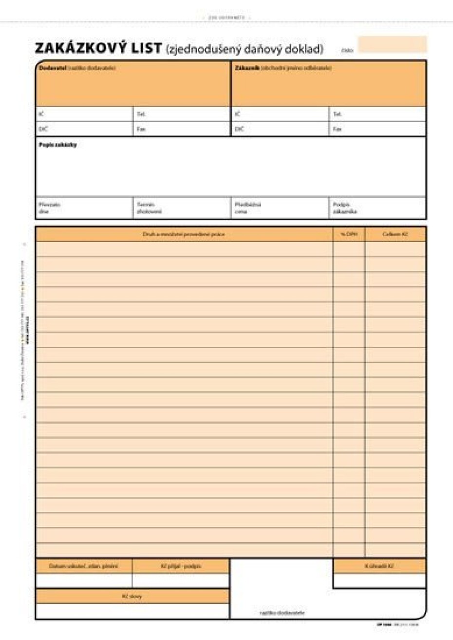 Zakázkový list, A4, 100 listů, NCR - main (0)