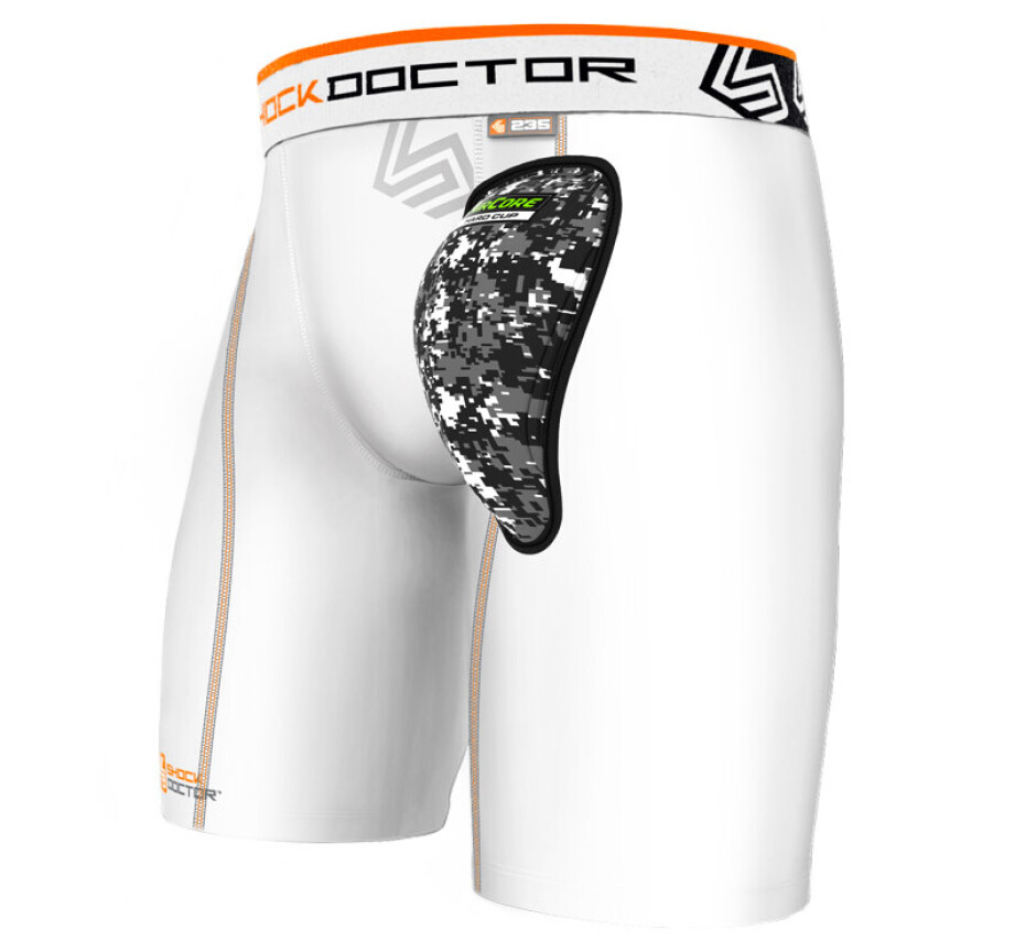 Kompresní šortky se suspenzorem Shock Doctor  AirCore Hard Cup Žák (youth) S, bílá - main (2)