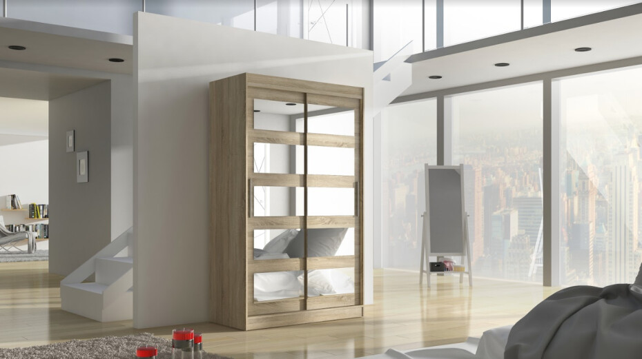 ArtAdrk Šatní skříň SALEM | 120 cm Barva: Čokoládová - main (3)