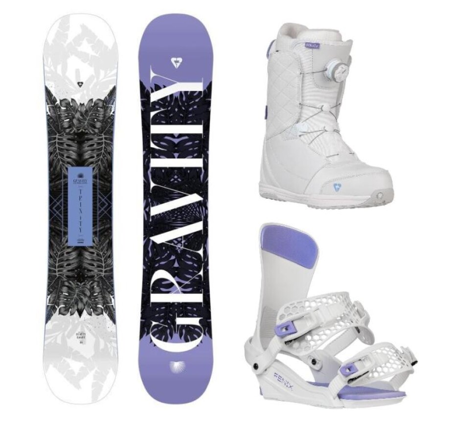 Gravity Trinity 24/25 snowboard + Gravity Fenix white/lavender vázání + Gravity Aura Atop white/levander boty - main (0)