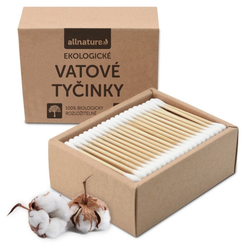 Allnature Ekologické vatové tyčinky, 200 ks - main (1)