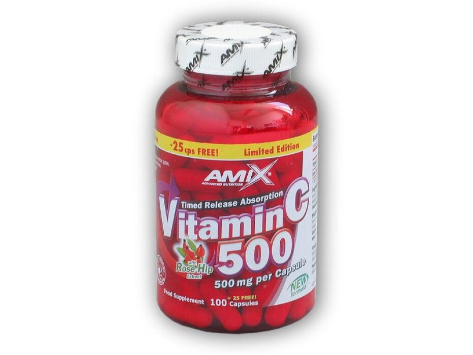 Amix Vitamin C 500mg + Rose Hips 125 kapslí - main (0)